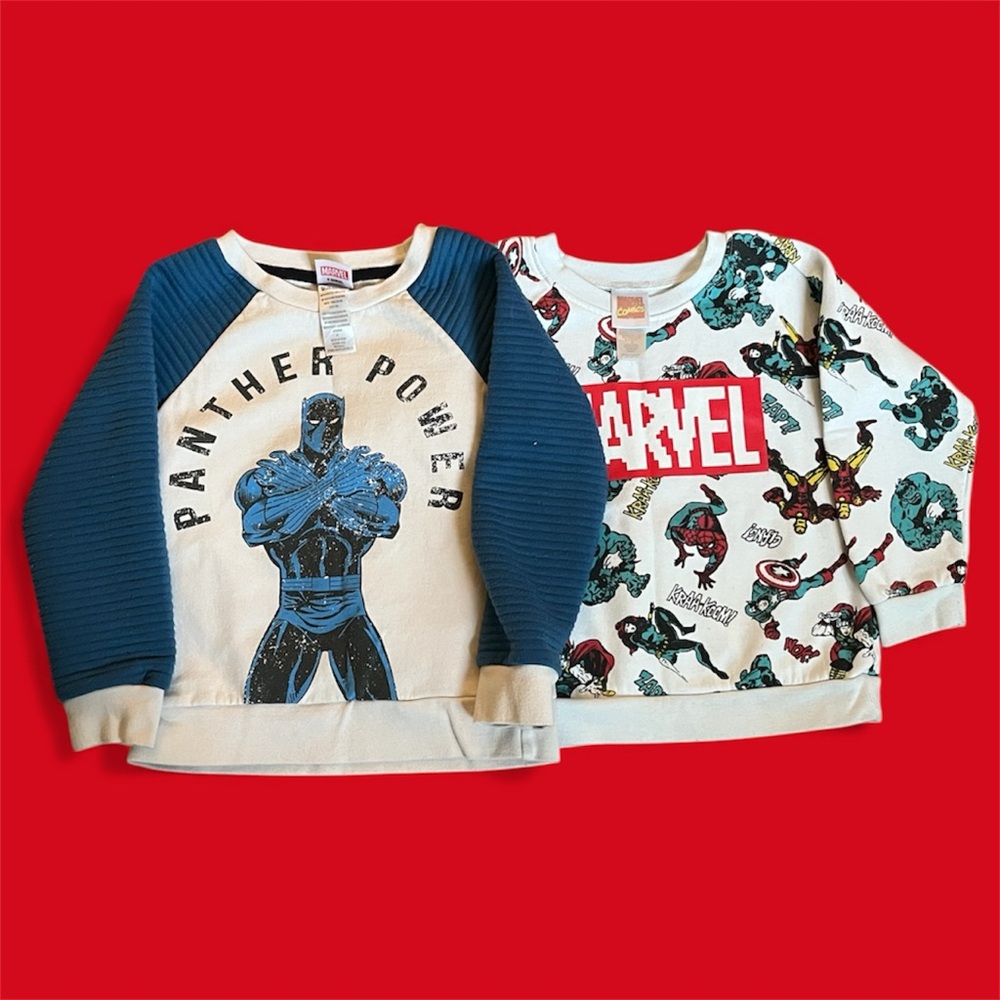 Marvel Kids' Black Panther & Avengers Sweatshirts • Bundle of 2